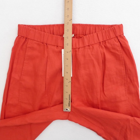 Eileen Fisher Petite Flame Lantern Pant Linen Elastic Waist Pockets PM - Picture 5 of 9